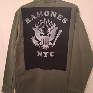 No Boundaries Olive Ramones NYC Military Jacket